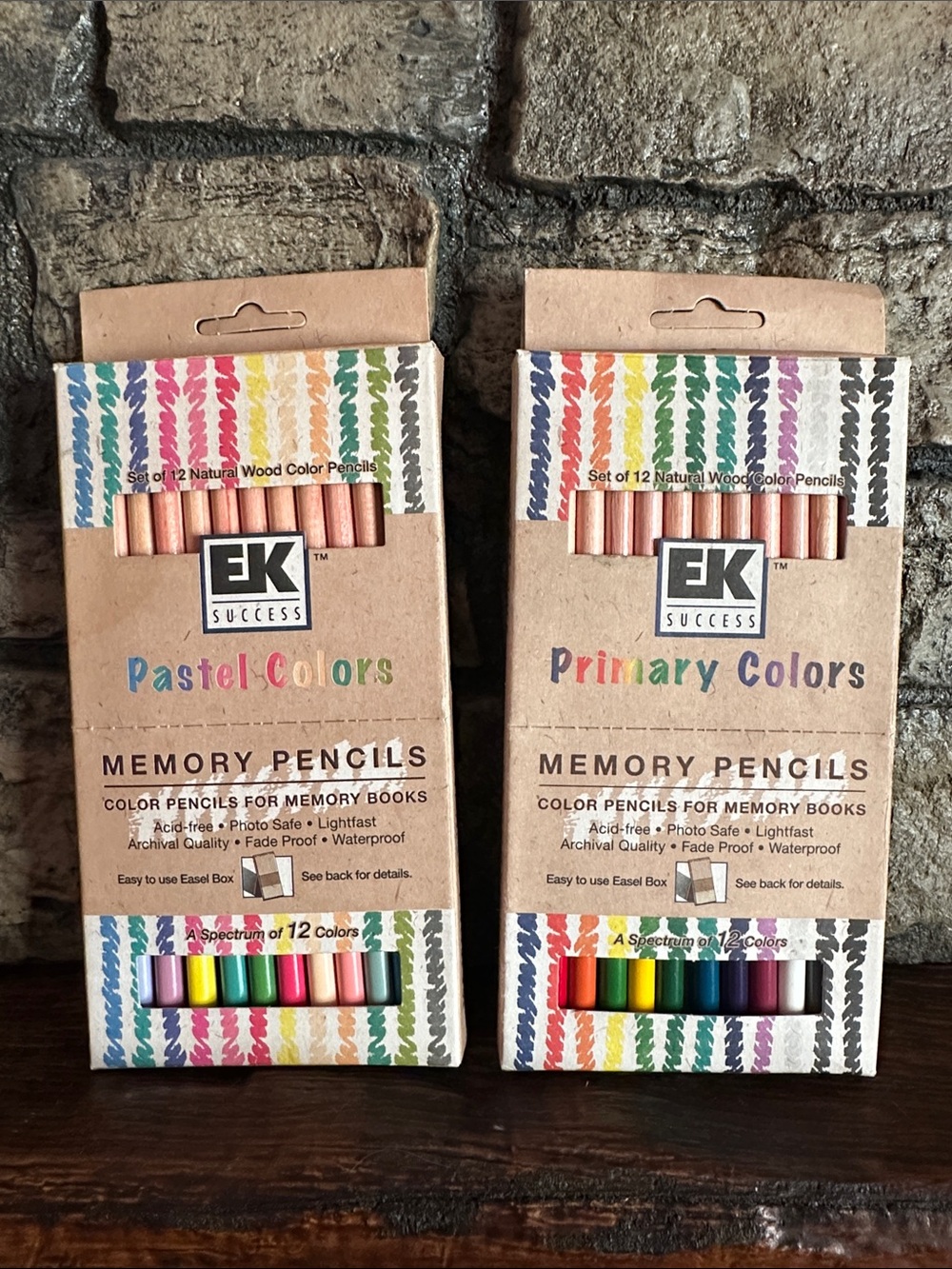 Set of two boxes Memory Pencils - Pastel Colors - 12 Count